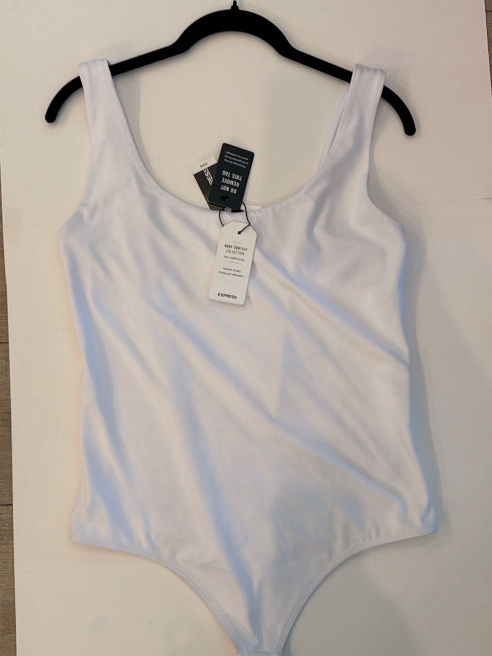 Express White Scoop Neck Bodysuit